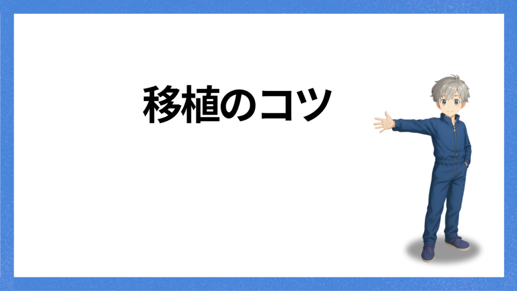 見出し：移植のコツ