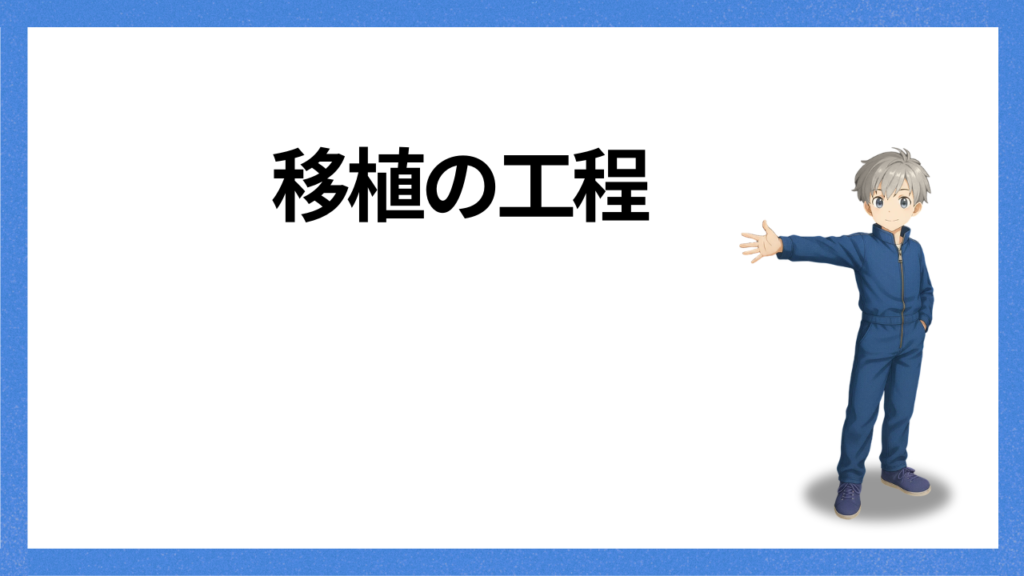 見出し：移植の工程