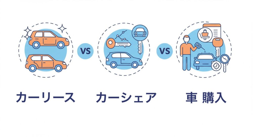 カーリース vs. カーシェア vs. 購入 どちらがベスト？