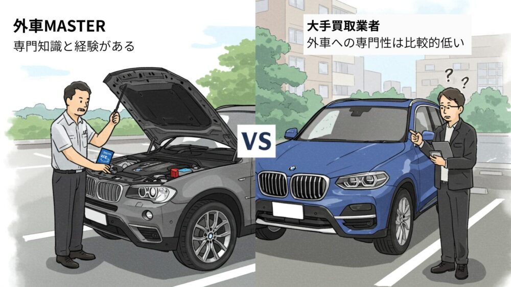 外車の専門知識と経験がある