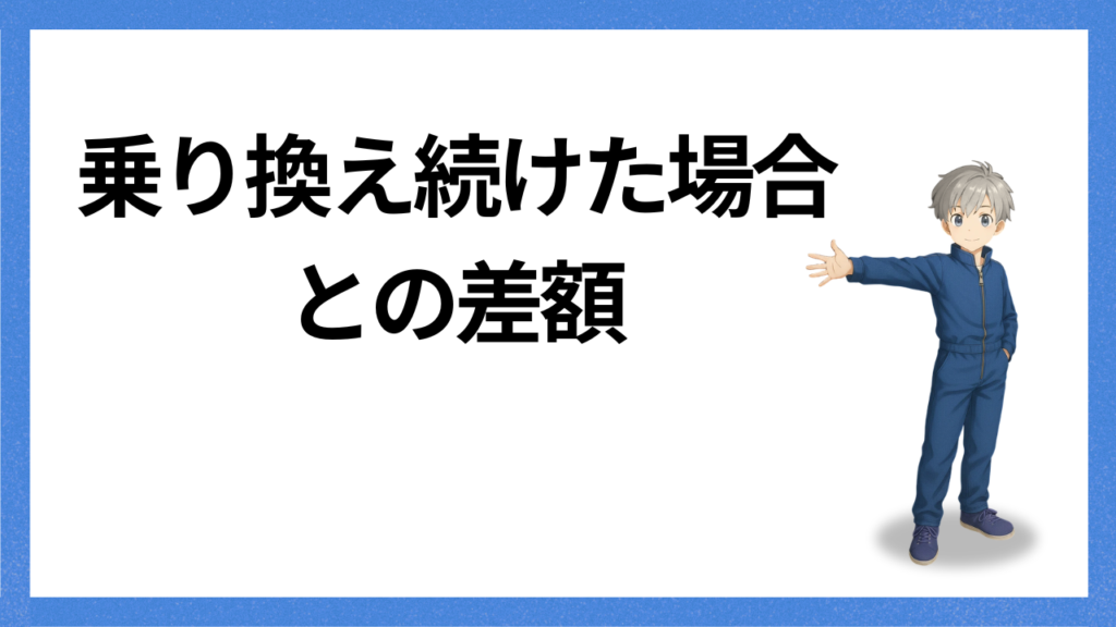 見出し：乗り換え続けた場合