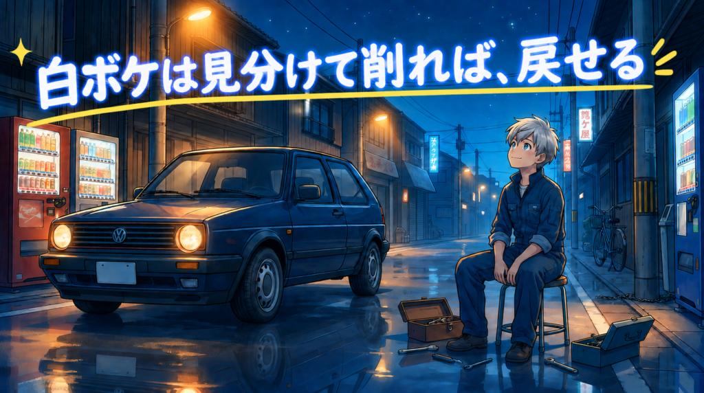 見出し：まとめ
見分けて削れば直せる